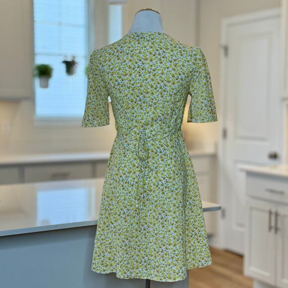 ASOS Design | Yellow Floral Button-Down Mini Dress - Picture 3 of 7